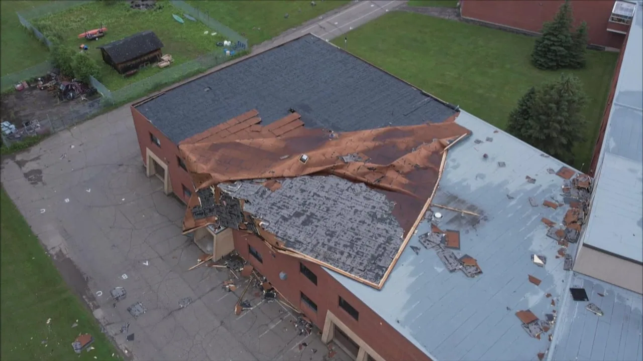 Wind-damaged commercial roof edge repair in Fairfield, CA